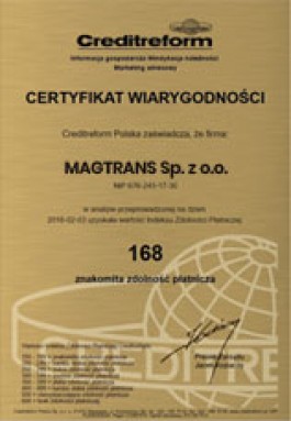 MAGTRANS - Certificate of Credibility